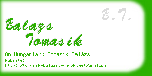 balazs tomasik business card