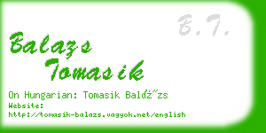 balazs tomasik business card